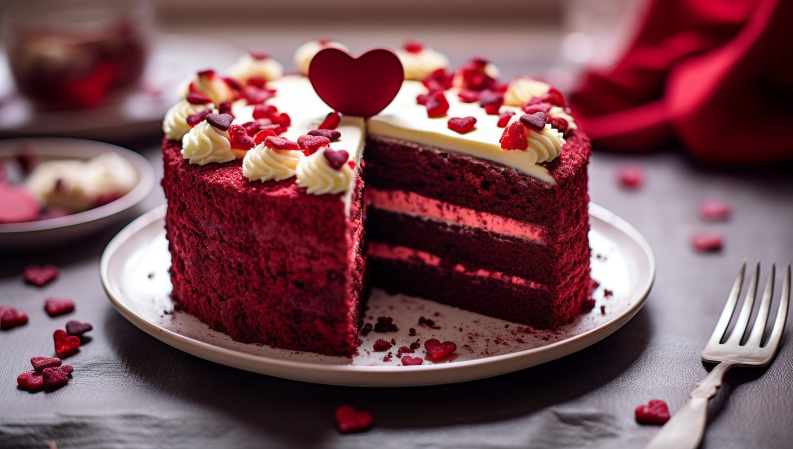 Creamy Red Velvet cake.